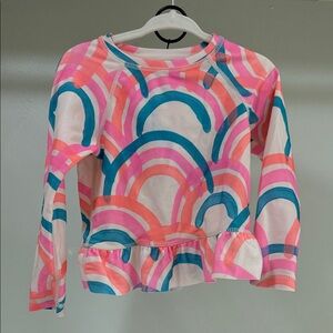 Tea Collection Pink and Blue Kids Swim Rashguard
